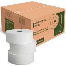 Papel Higienico ROLÃO FS Indaial ELX 10cm x 300m 17g - 8 Rls -  Confeccionado com 100% de CELULOSE VIRGEM - Folha Simples