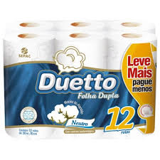 PAPEL HIGIENICO FDAQ "DUETTO" NEUTRO 6 x 12 C/30M